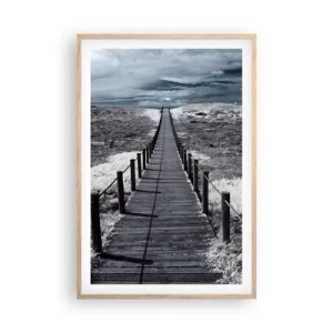 Een poster in een licht eiken lijst - Recht naar de oever - 61x91 cm
