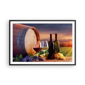 Poster in een zwarte lijst - Het leven smaakt hier - 91x61 cm