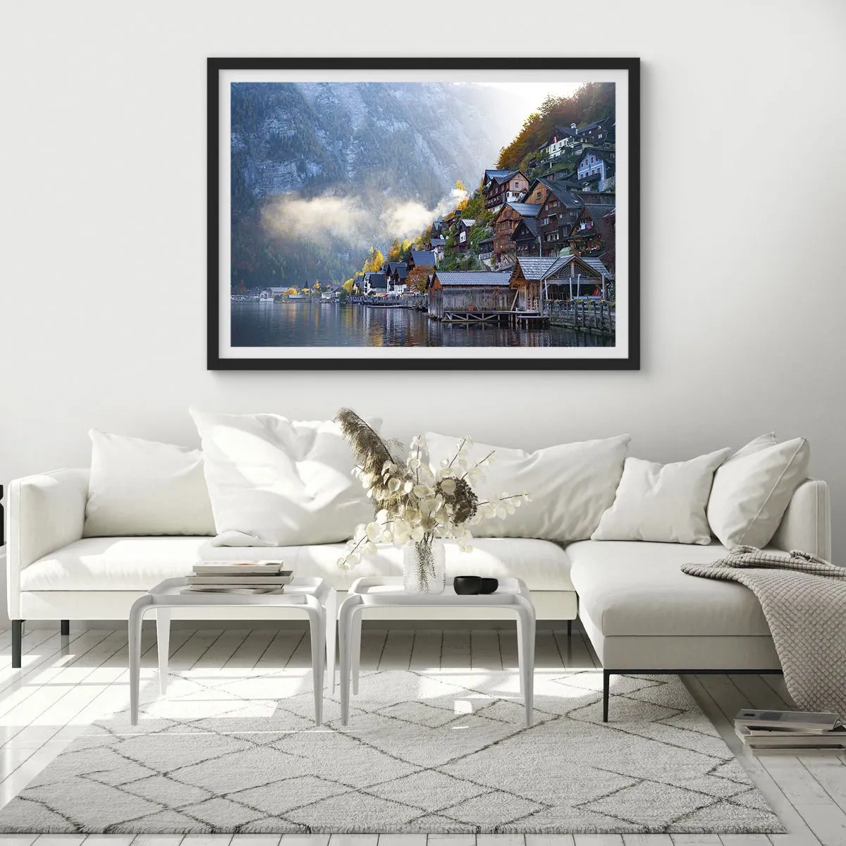 Poster in een zwarte lijst - Alpine sfeer - 70x50 cm