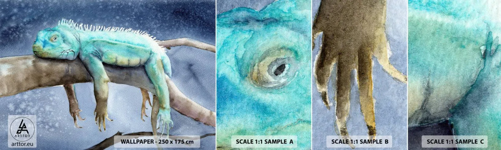 Fotobehang Monster Zelfklevend Deluxe Sticker - Het is goed! - Kameleon, Dier, Luiheid - 100x30 cm