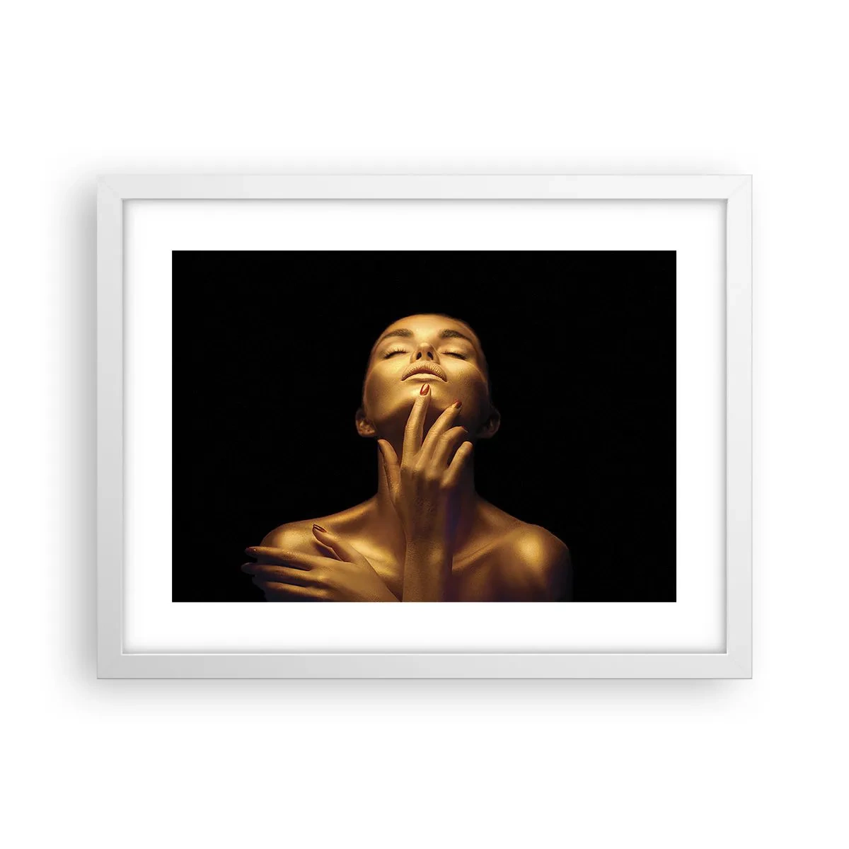 Poster in een witte lijst - Als gouden zijde - 40x30 cm