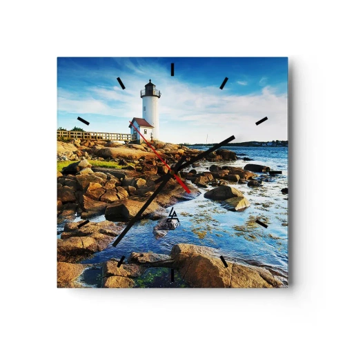 Wandklok - Klok - Kom blij terug, ik wacht - 30x30 cm