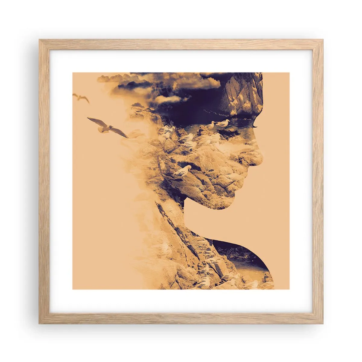 Een poster in een licht eiken lijst - Van nature mooi - 40x40 cm