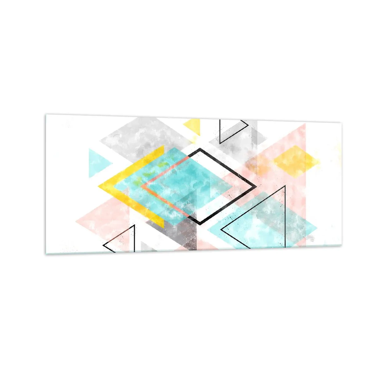 Schilderen op glas - Geometrisch spel - 100x40 cm