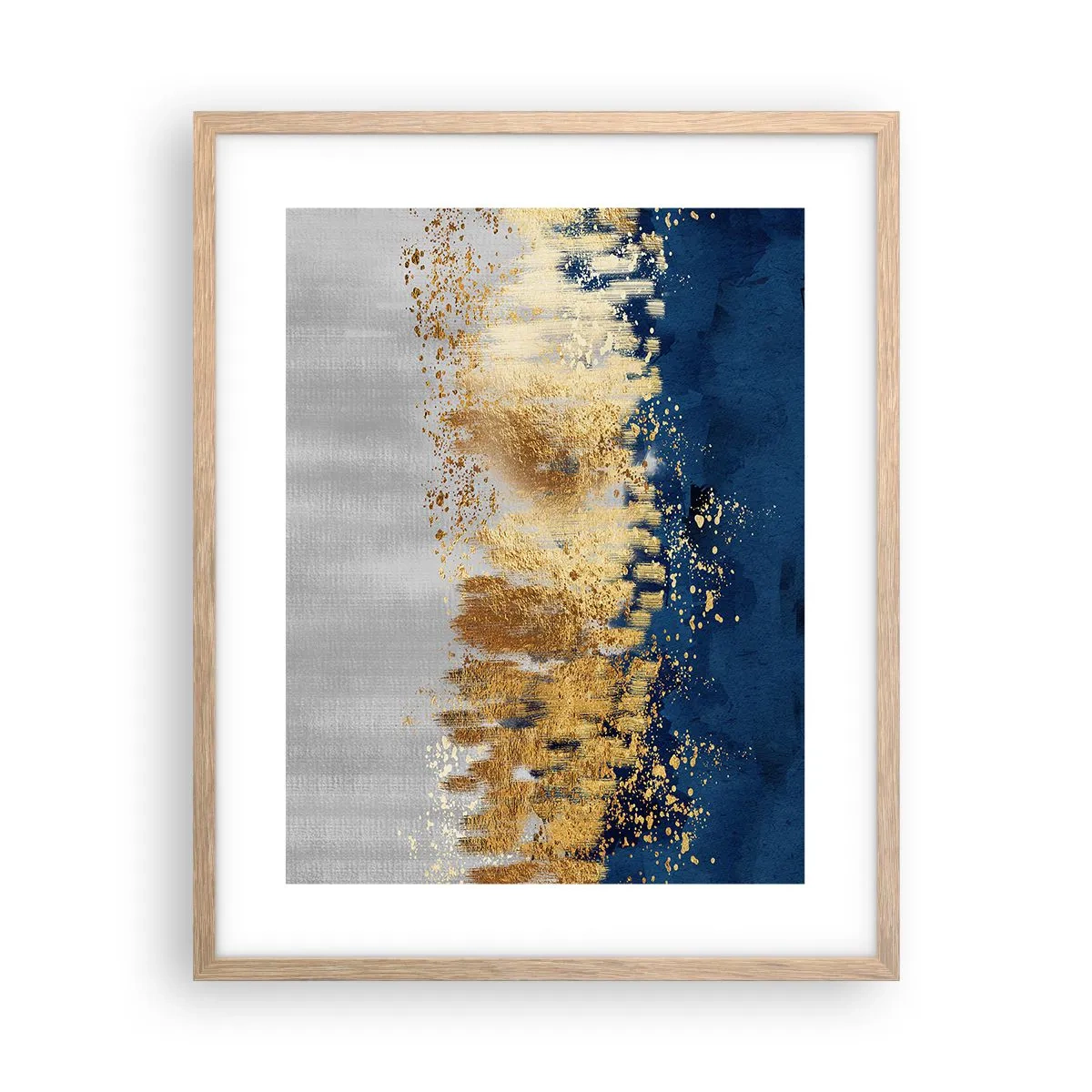 Een poster in een licht eiken lijst - Een moderne compositie met sprankeling - 40x50 cm