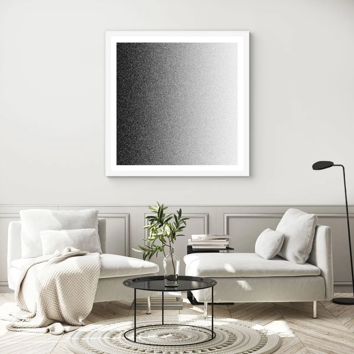 Poster in een witte lijst - Naar het licht - 40x40 cm