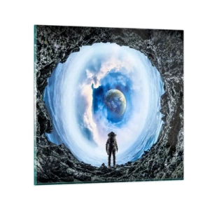 Schilderen op glas - Het is niet ver van huis - 60x60 cm