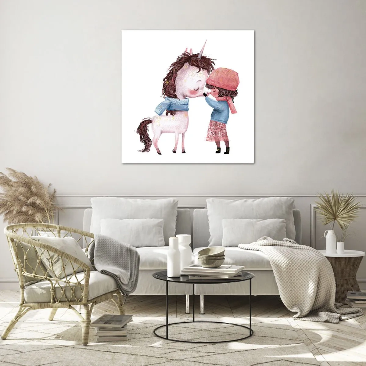 Schilderen op glas - Een winterverhaal - 70x70 cm