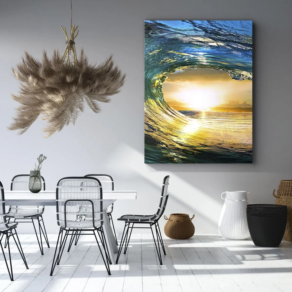 Schilderen op canvas - In een smaragd-gouden kristal - 45x80 cm