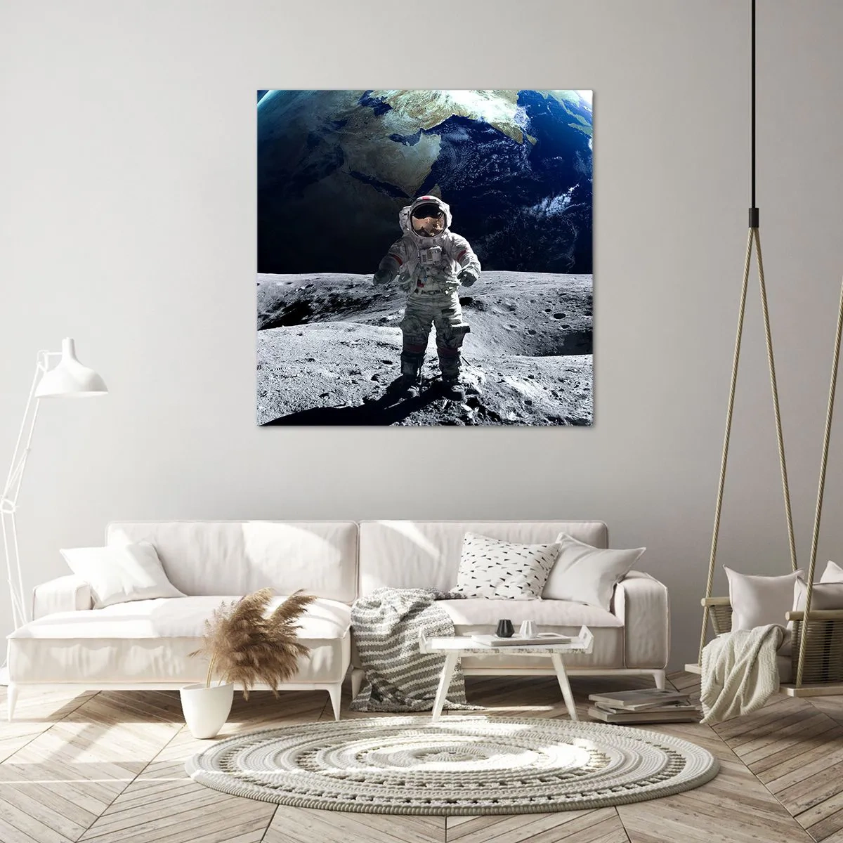 Schilderen op canvas - Groetjes van de maan - 30x30 cm