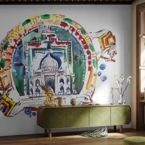 Fotobehang op maat Zelfklevend Deluxe Sticker - Hindoe wereld balans - Boeddha, Indië, Boeddhisme