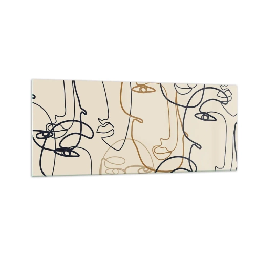 Schilderen op glas - Het portret is vermenigvuldigd - 100x40 cm