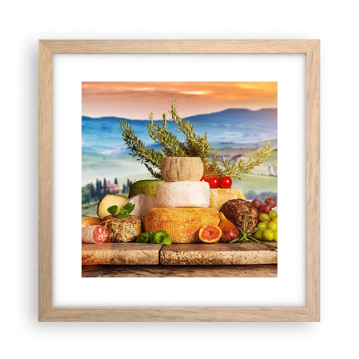 Een poster in een licht eiken lijst - De Italiaanse levensvreugde - 30x30 cm