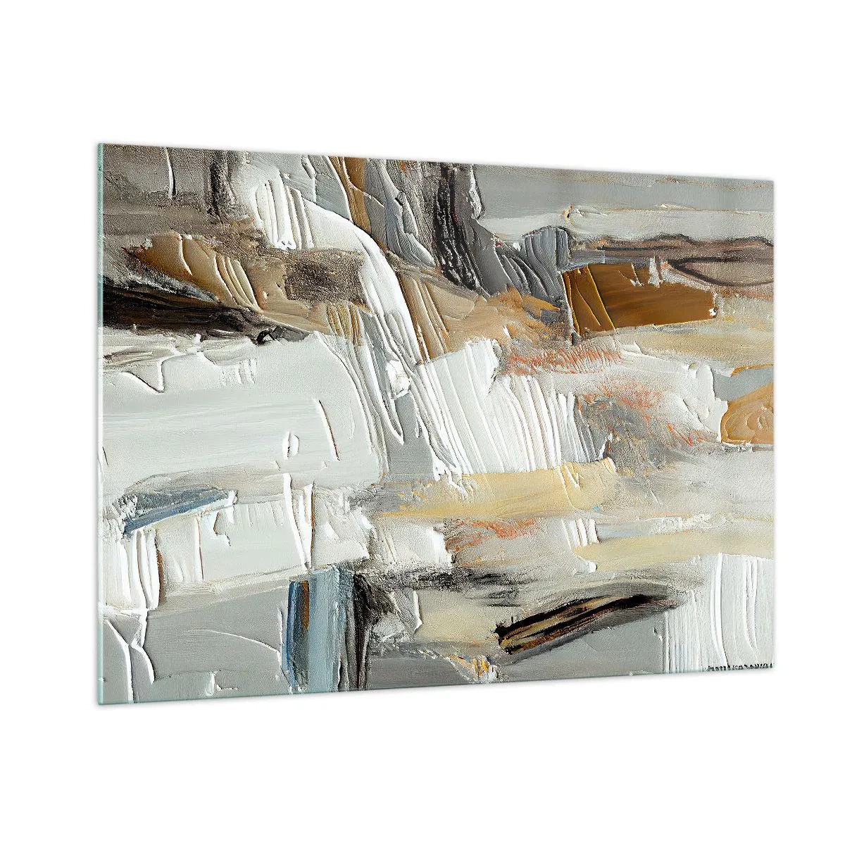 Schilderen op glas - Kleurrijke lagen - 100x70 cm