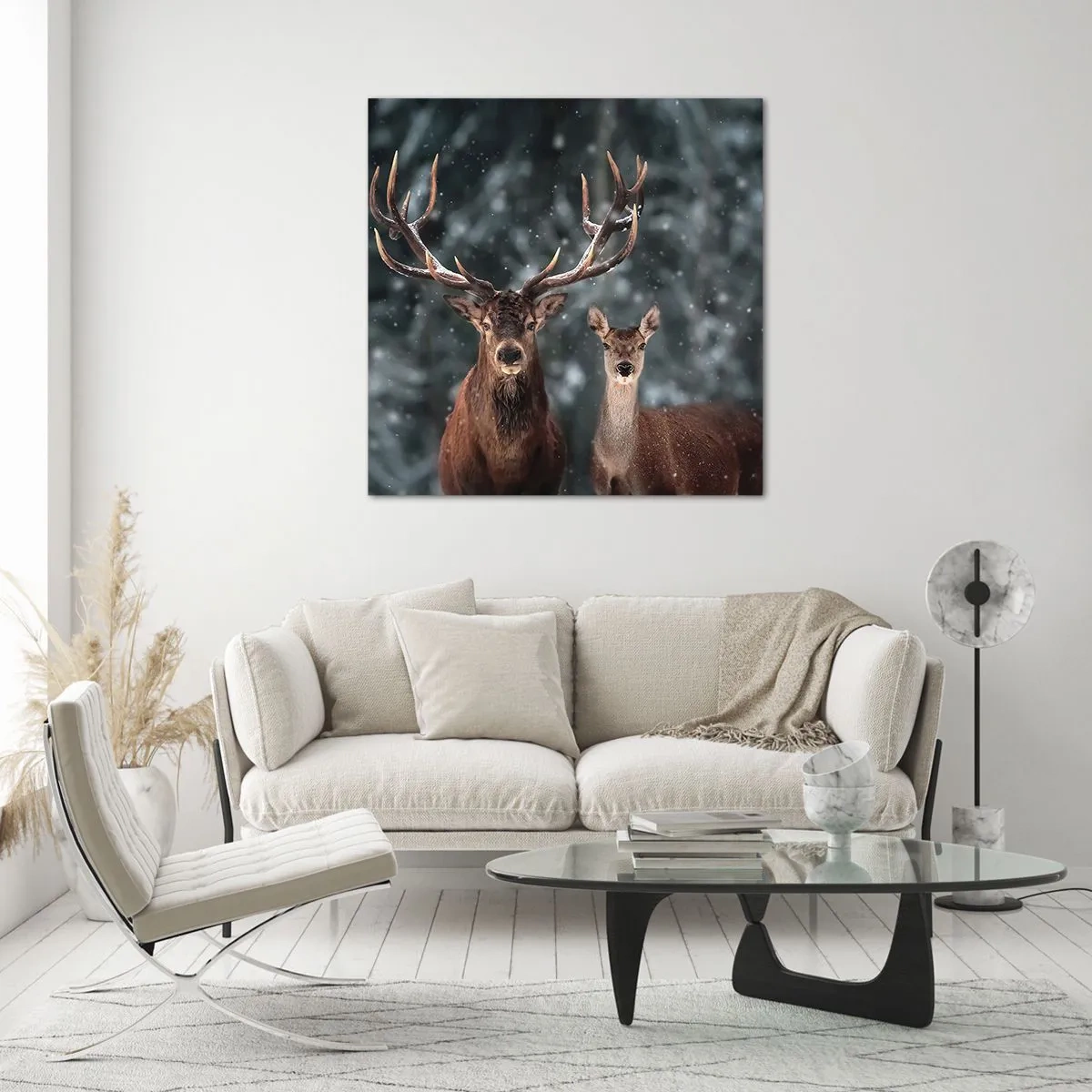 Schilderen op glas - Heer van het bos met zijn vrouw - 70x70 cm