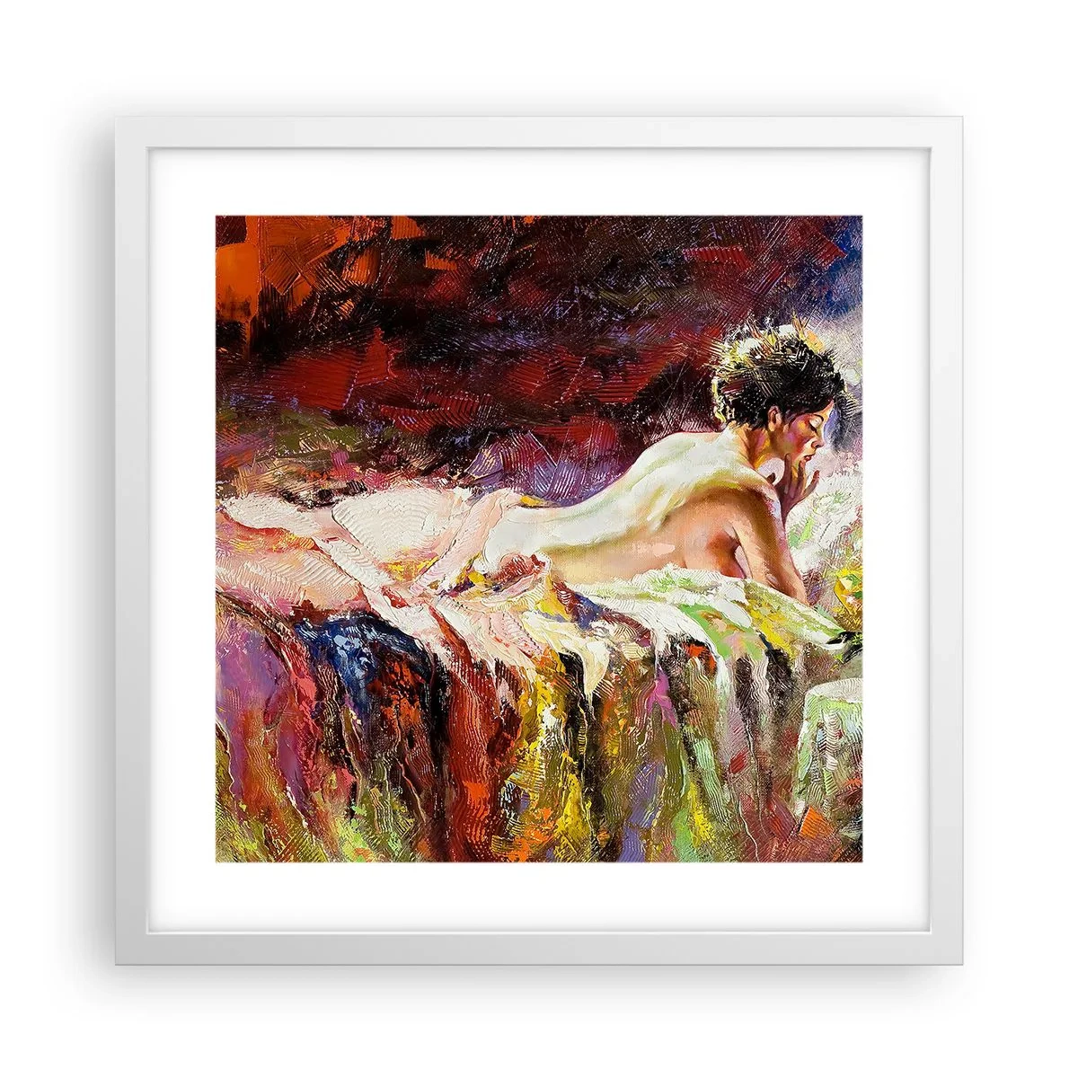Poster in een witte lijst - Venus in gedachten - 40x40 cm
