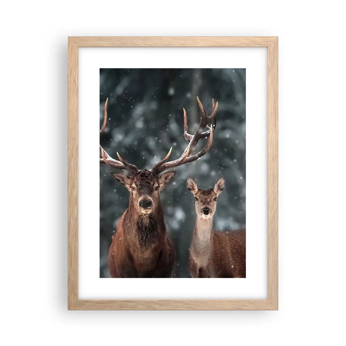 Een poster in een licht eiken lijst - Heer van het bos met zijn vrouw - 30x40 cm