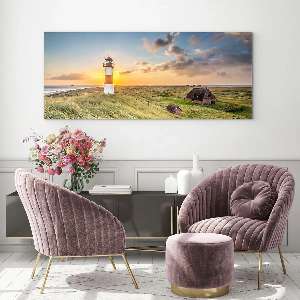 Schilderen op glas - Tussen de golven - 100x40 cm