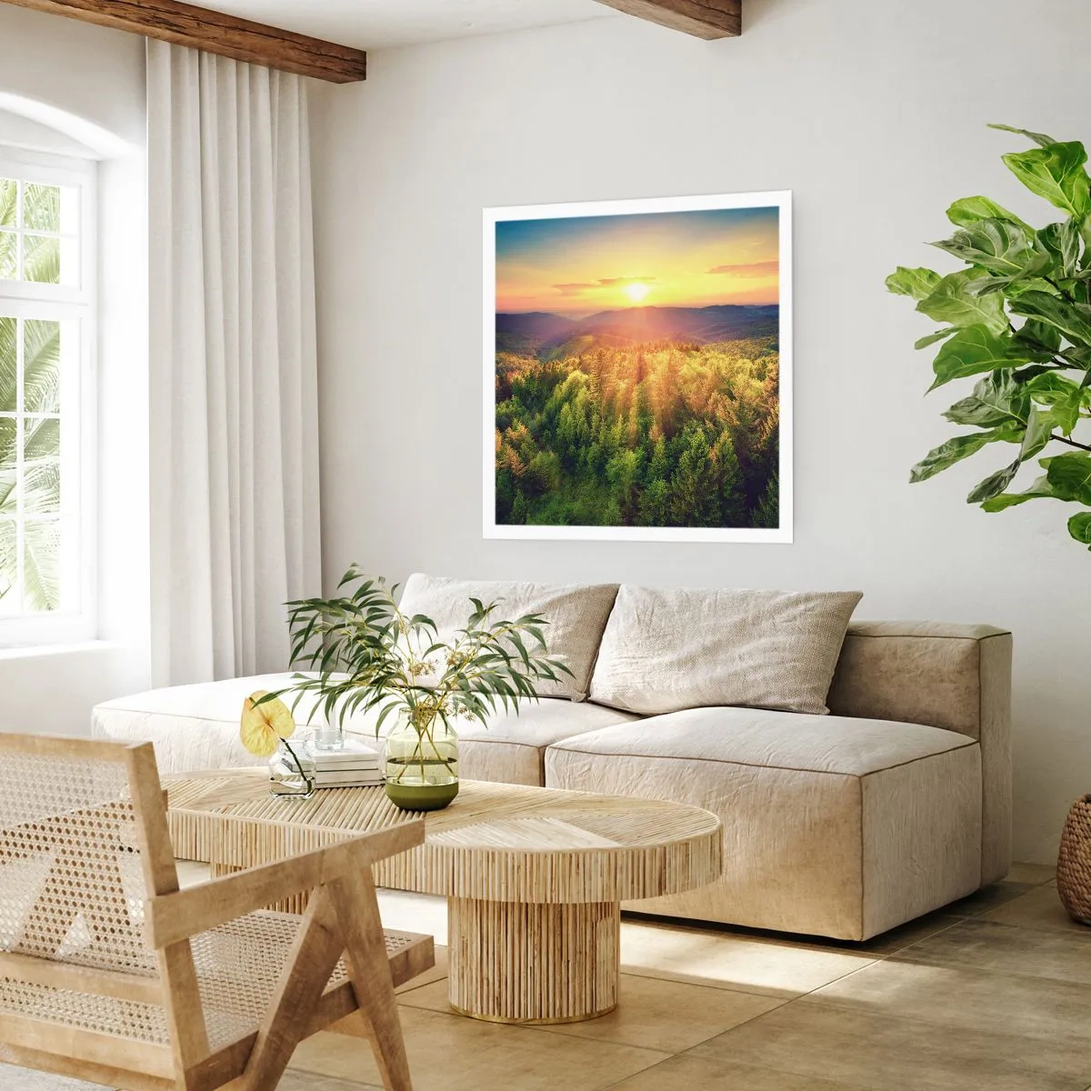 Poster - Hoekpunten en topjes - 60x60 cm