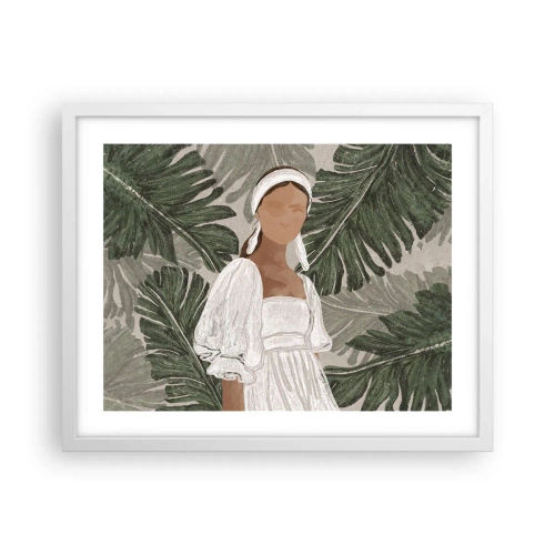 Poster in een witte lijst - Exotisch portret - 50x40 cm