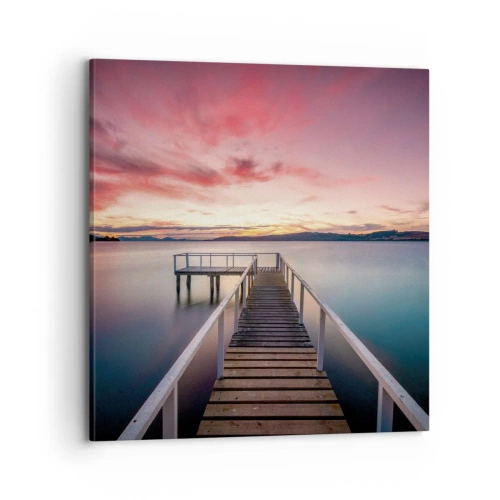 Schilderen op canvas - De zachte vlam van de avond - 70x70 cm