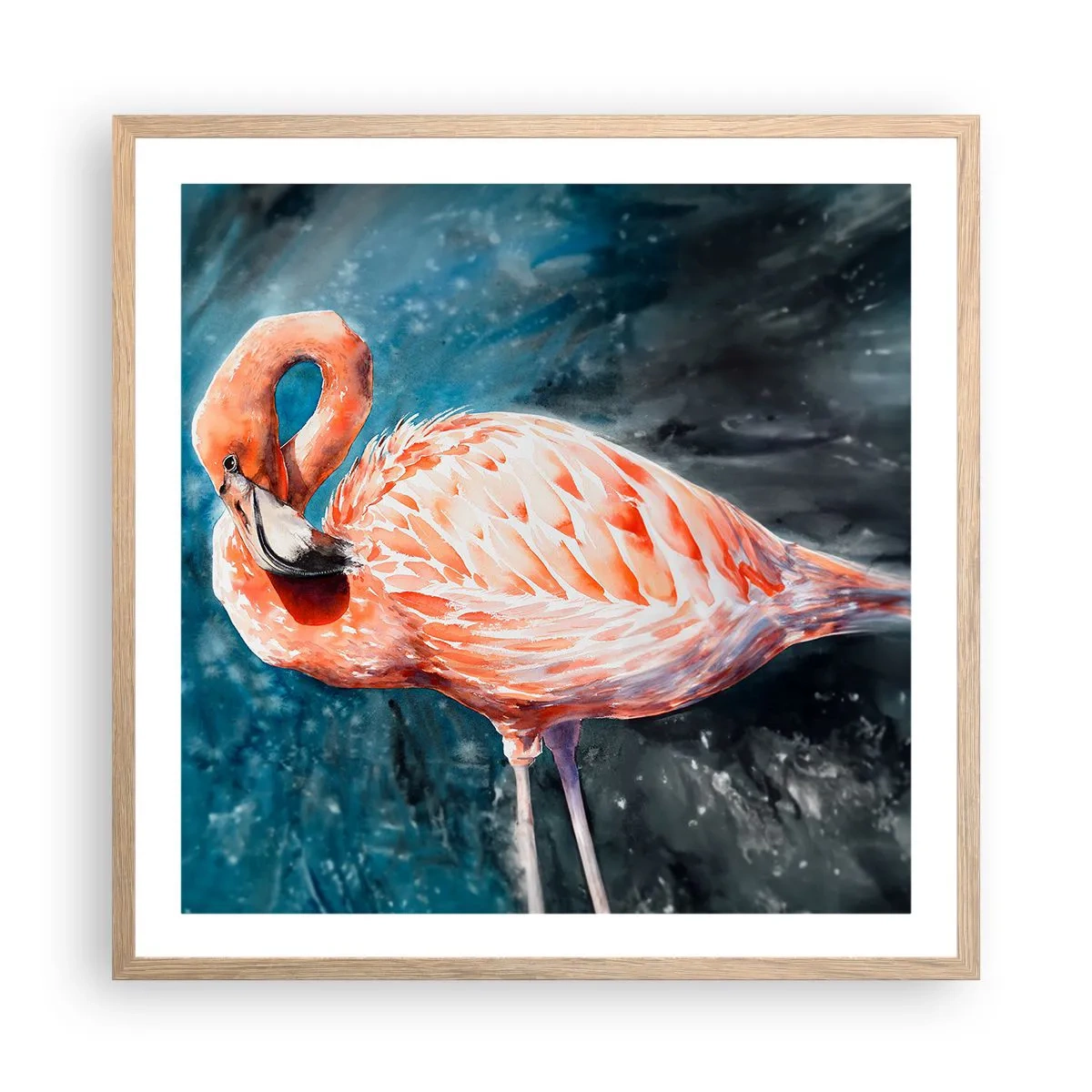 Een poster in een licht eiken lijst - Decoratief van aard - 60x60 cm