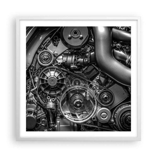 Poster in een witte lijst - De poëzie van mechanica - 60x60 cm