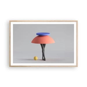 Een poster in een licht eiken lijst - Surrealistische compositie - 91x61 cm
