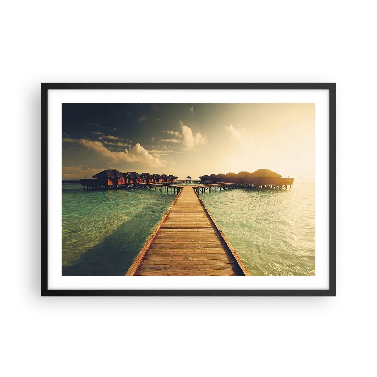 Poster in een zwarte lijst - Een warme uitnodiging - 70x50 cm