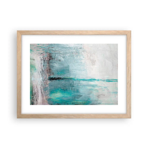 Een poster in een licht eiken lijst - Horizontaal in blauw - 40x30 cm