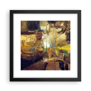 Poster in een zwarte lijst - Koud, warmer, heet - 30x30 cm