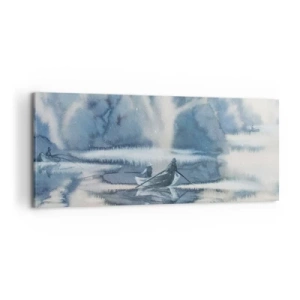 Schilderen op canvas - Vissers in hun paradijs - 120x50 cm
