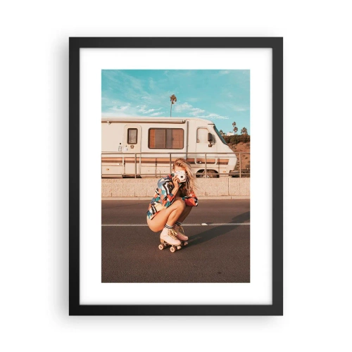 Poster in een zwarte lijst - Lach alsjeblieft! - 30x40 cm