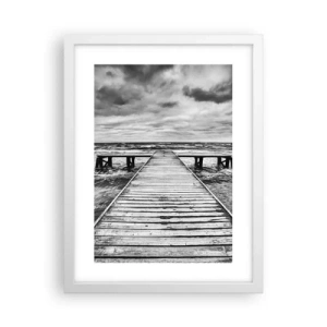 Poster in een witte lijst - Ik wacht tot de wind wegjaagt... - 30x40 cm