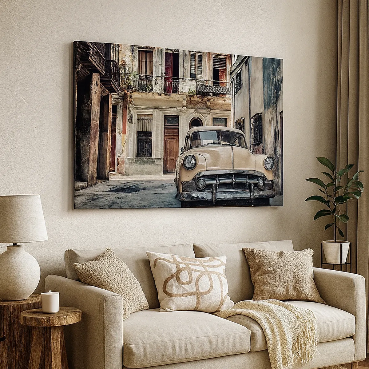 Schilderen op canvas - De siësta in Havana - 30x30 cm