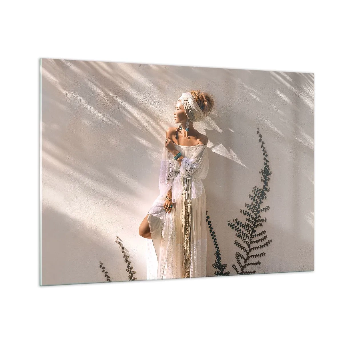 Schilderen op glas - De zon en het meisje - 100x70 cm
