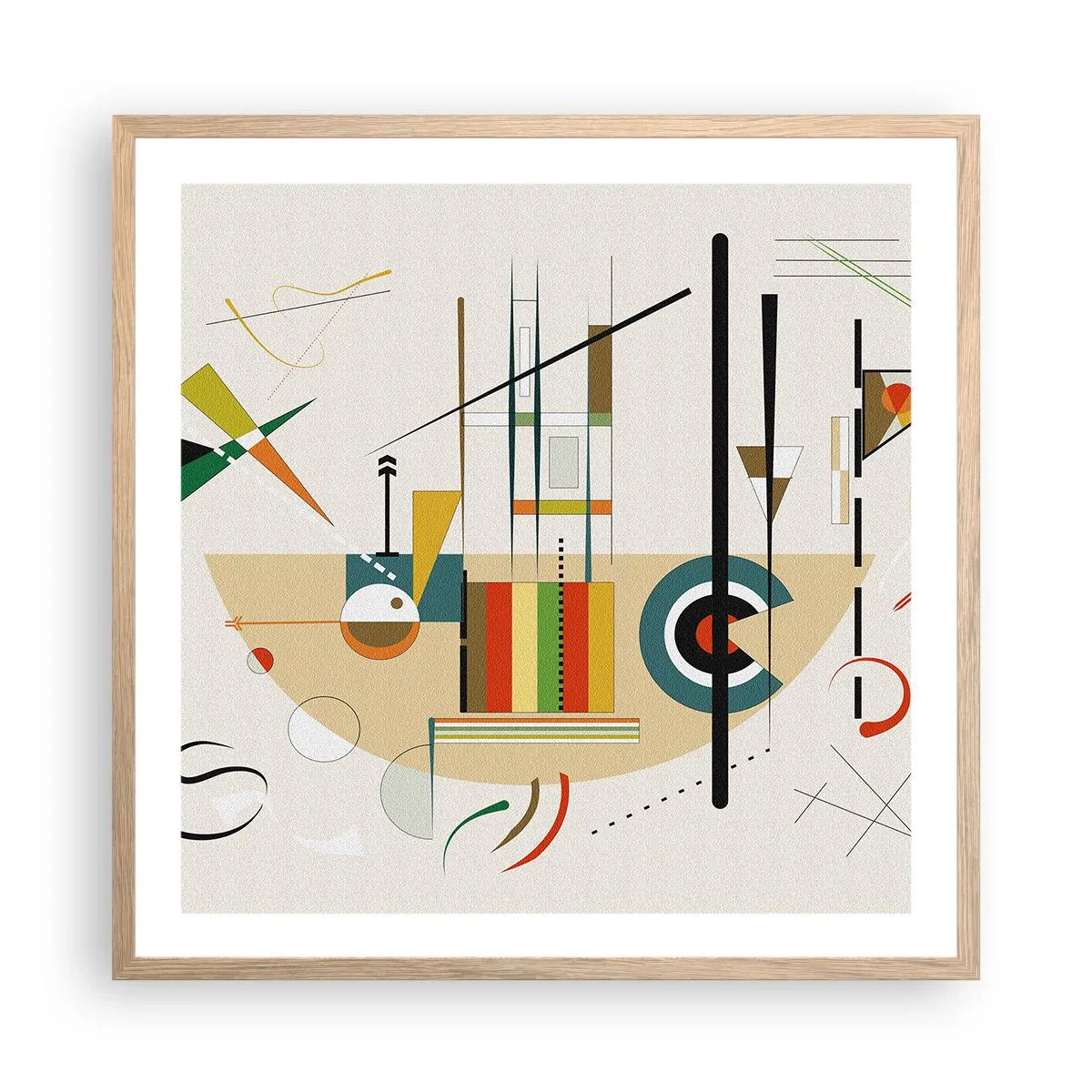 Een poster in een licht eiken lijst - En de wereld lacht - 60x60 cm