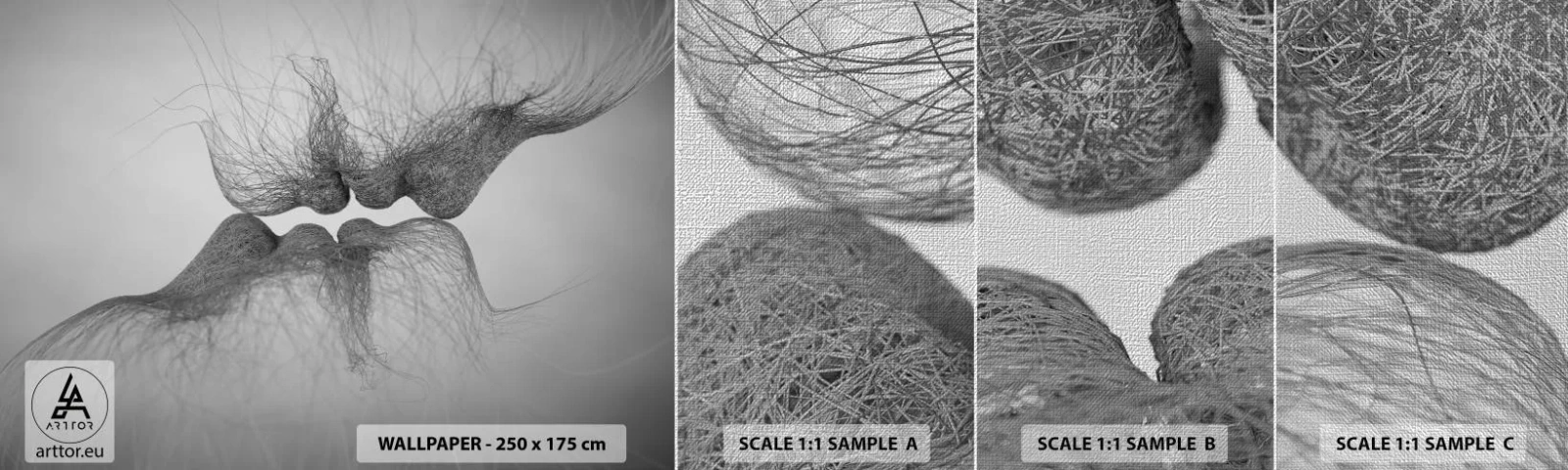 Fotobehang Monster Premium Canvas - Kus van de wind - Abstractie, Grafisch, Liefde - 100x30 cm