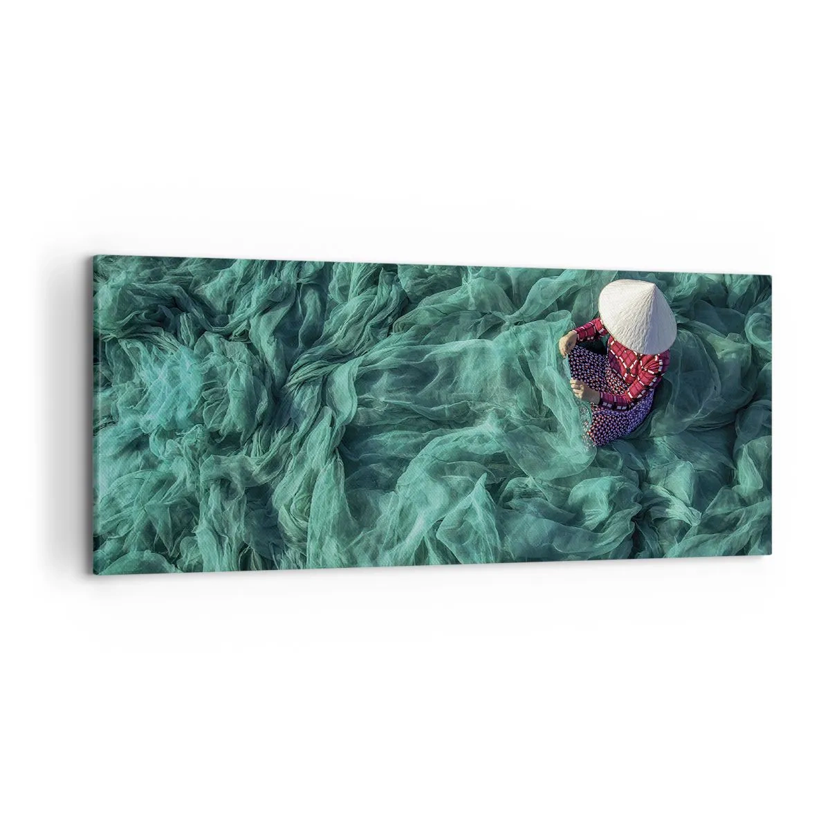 Schilderen op canvas - In een zee van netten - 120x50 cm