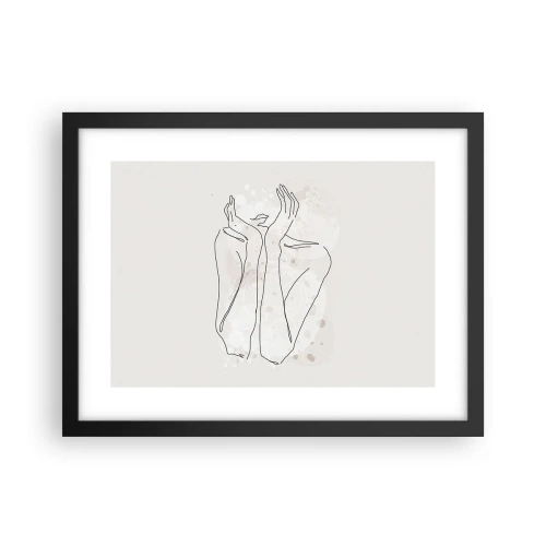 Poster in een zwarte lijst - Een dromerig moment - 40x30 cm