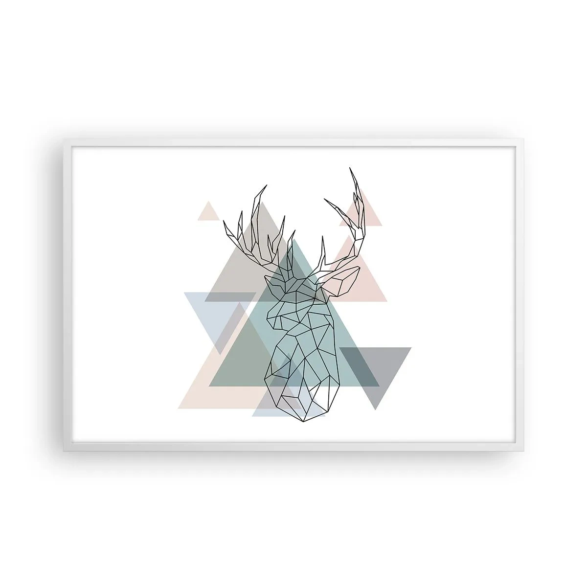 Poster in een witte lijst - In een geometrisch bos - 91x61 cm