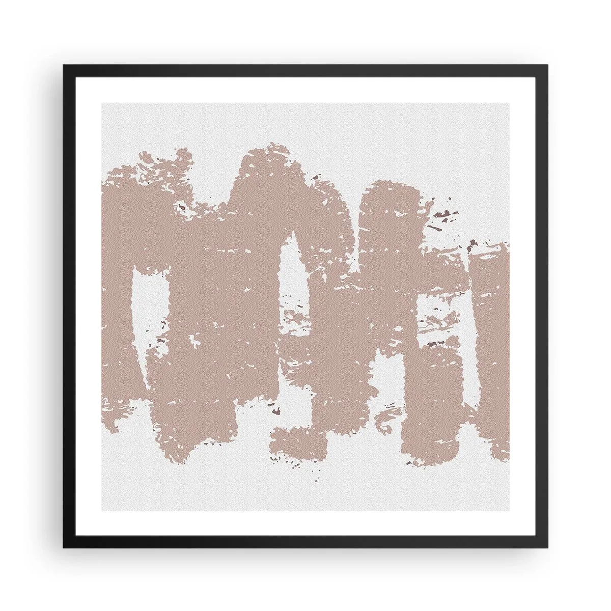 Poster in een zwarte lijst - Abstractie in zachtroze - 60x60 cm