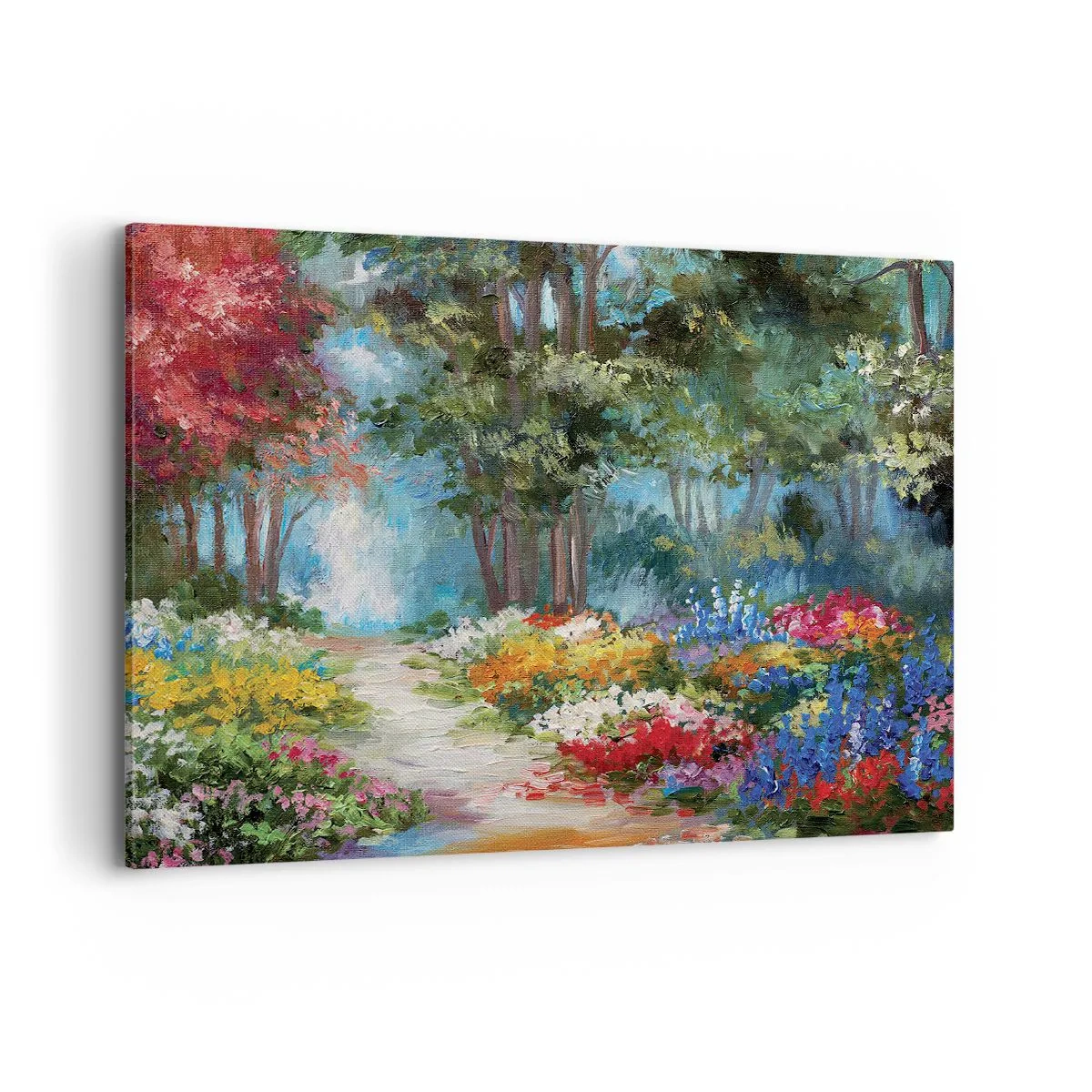 Schilderen op canvas - Bostuin, bloemenbos - 100x70 cm