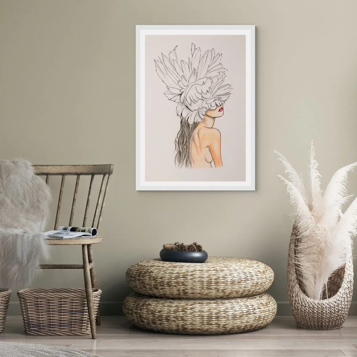 Poster in een witte lijst - gekroonde schoonheid - 30x40 cm