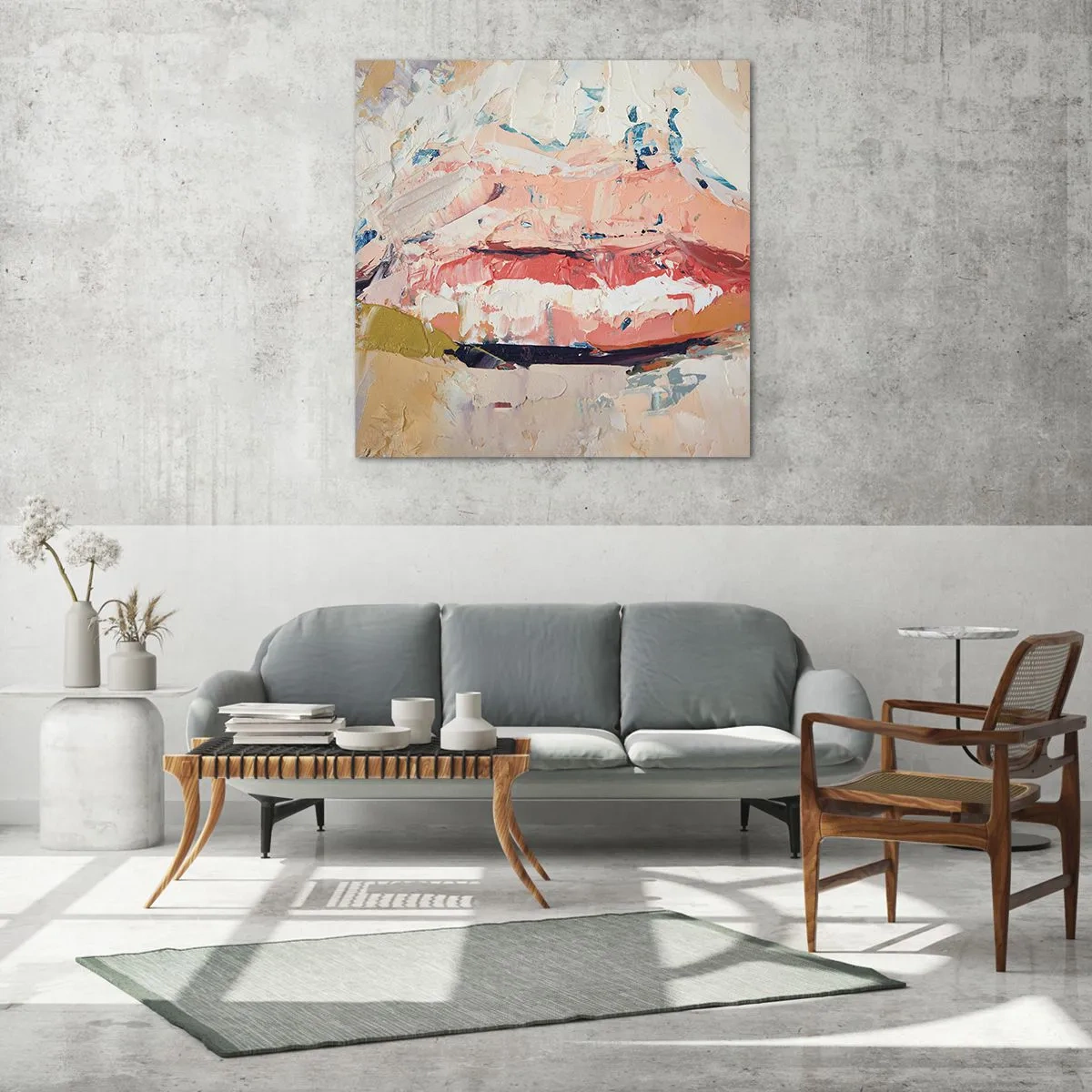 Schilderen op glas - Het wekt de zintuigen - 50x50 cm