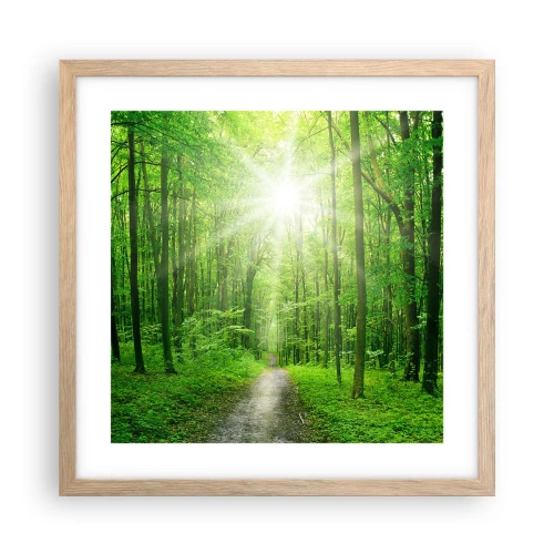 Een poster in een licht eiken lijst - De groene kathedraal - 40x40 cm
