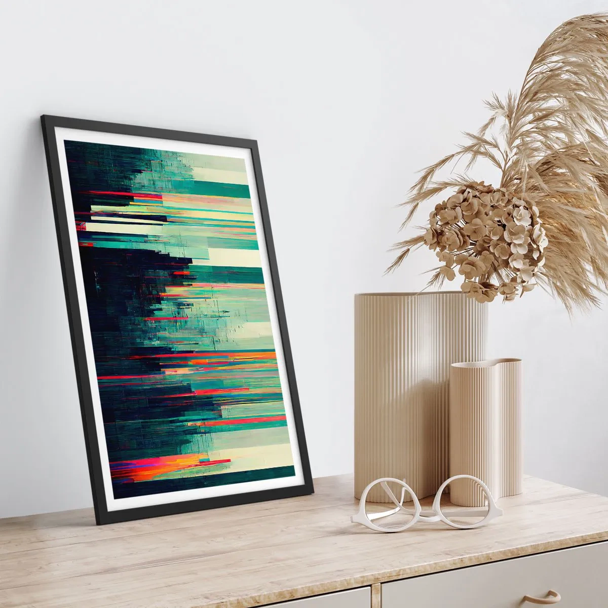 Poster in een zwarte lijst - Futuristische stad - 70x100 cm