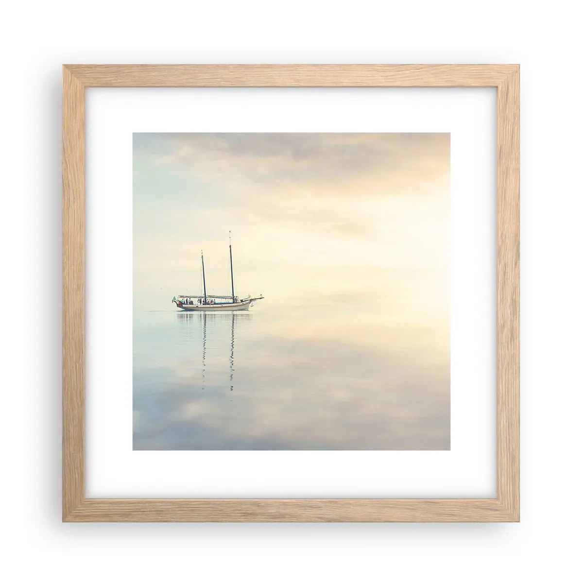 Een poster in een licht eiken lijst - In een zee van stilte - 30x30 cm