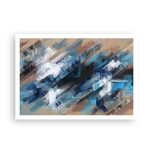 Poster - Op een blauwe diagonaal - 100x70 cm