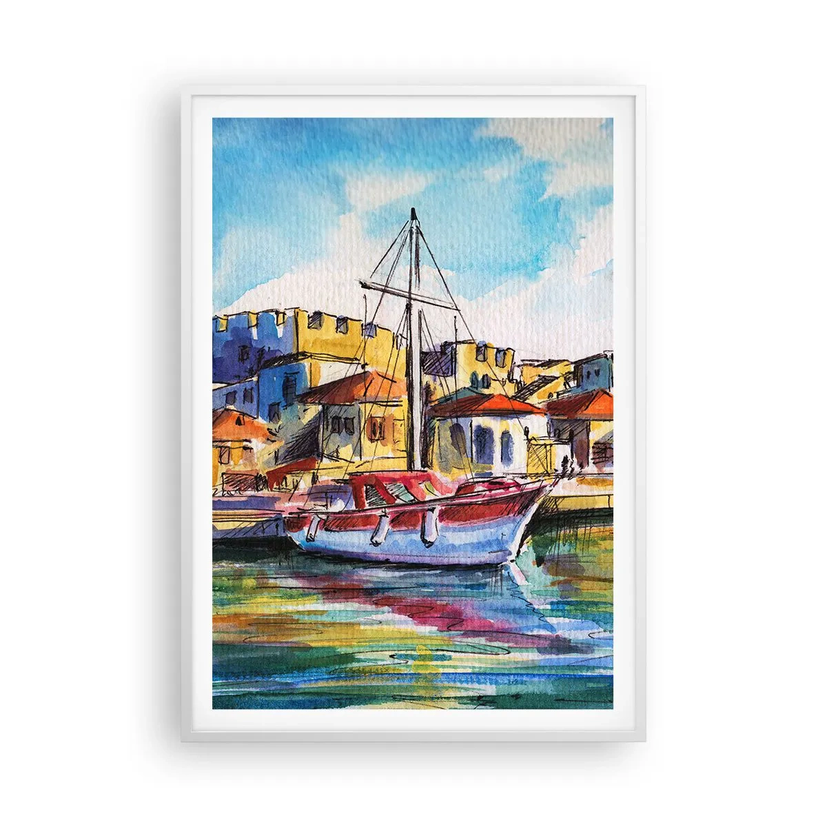 Poster in een witte lijst - Regenboogmiddag - 70x100 cm